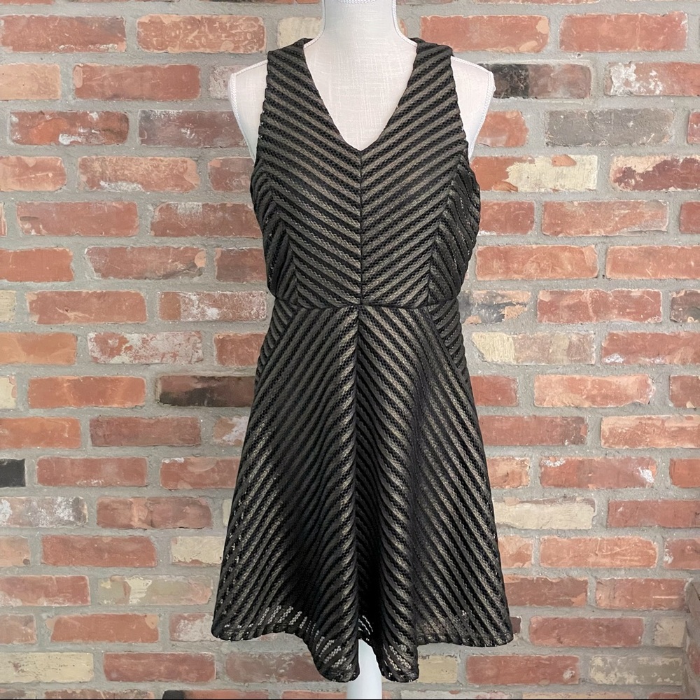 Black striped dress